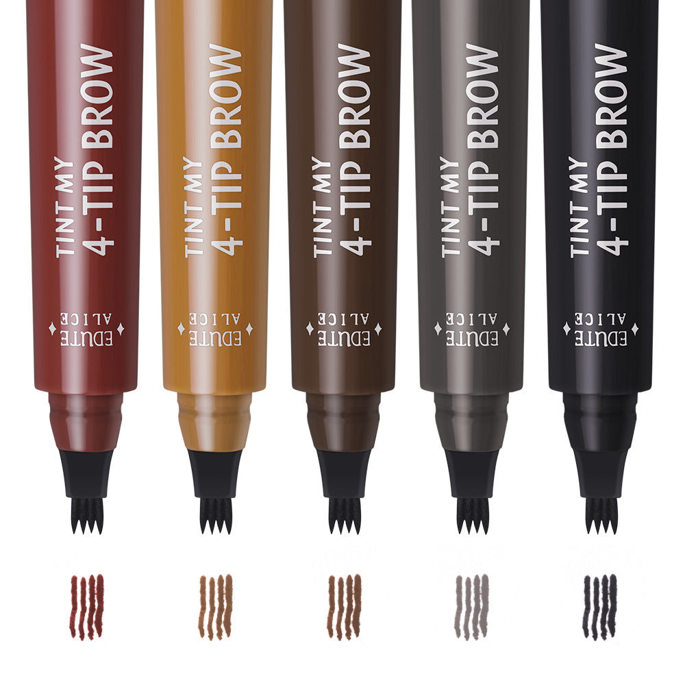 Wild eyebrow four-head eyebrow pencil four-pronged water eyebrow pencil anti-sweat thin four-claw durable non-smudge tattoo multi-color one-piece delivery