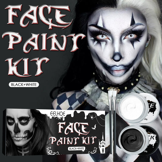 EELHOE Halloween black and white body painting body painting vampire skull face zombie makeup pigment