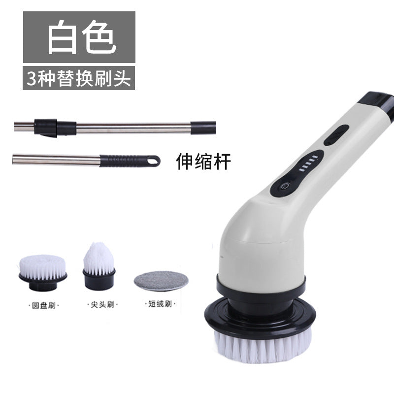 Cross-border household kitchen bathroom glass long and short dual-purpose brush handheld powerful electric multi-functional cleaning brush artifact