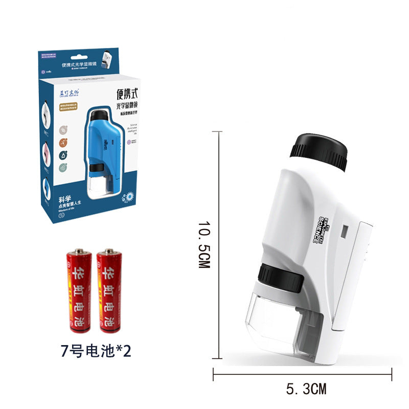 A drop-shipping Internet celebrity children’s portable microscope toy elementary and middle school students hand-held scientific experiment equipment set