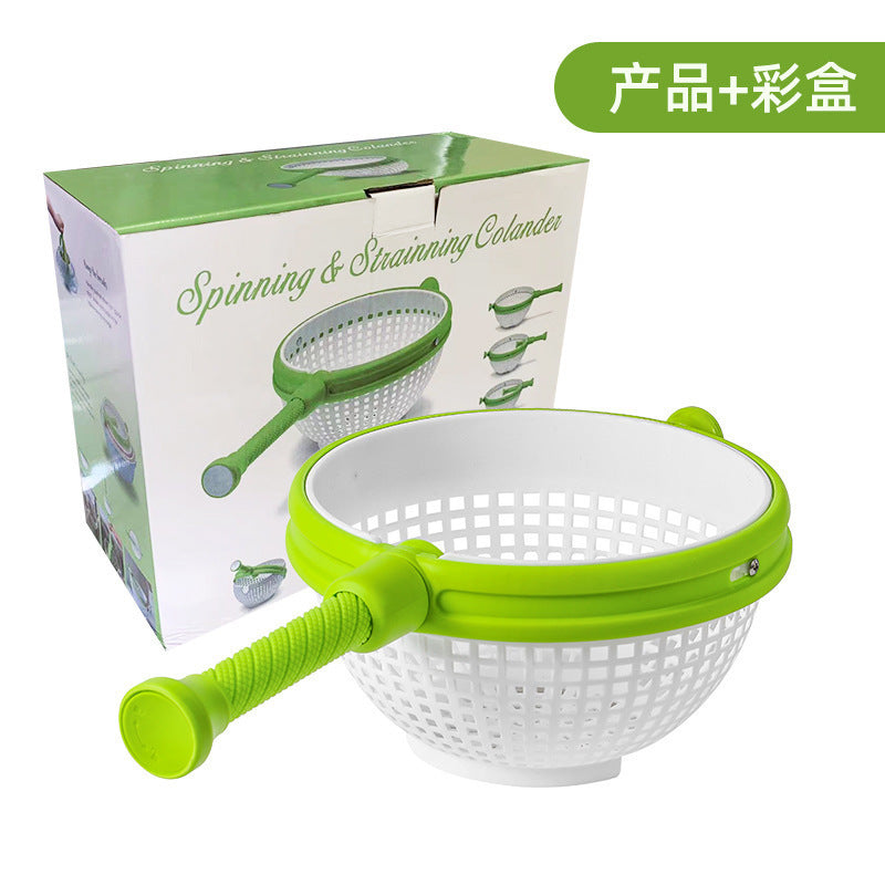 Salad dehydrator rotating centrifugal force vegetable spinner fruit creative spinner kitchen vegetable sink drain basket