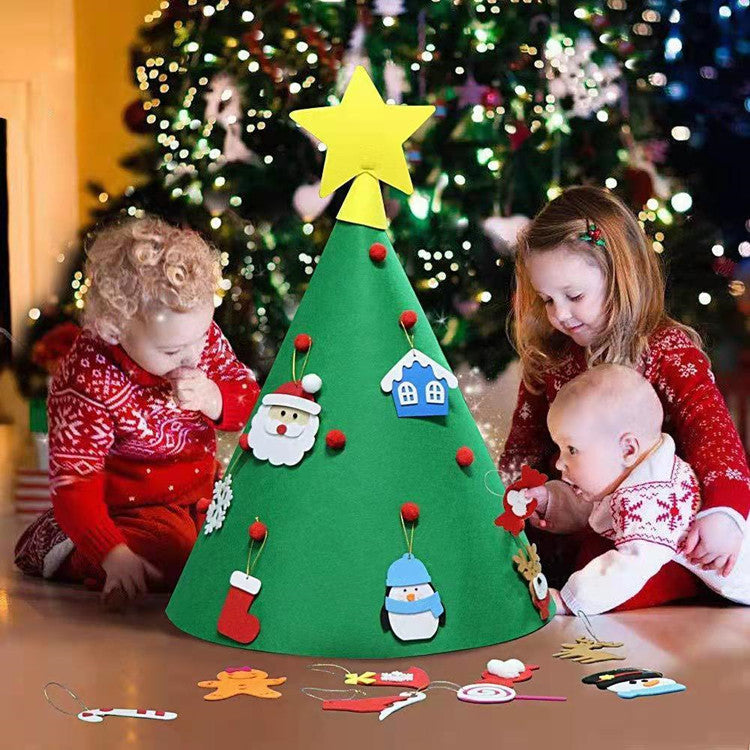 Cross-border felt Christmas tree 3D DIY cone Christmas tree Children's educational Christmas decoration Christmas pendant