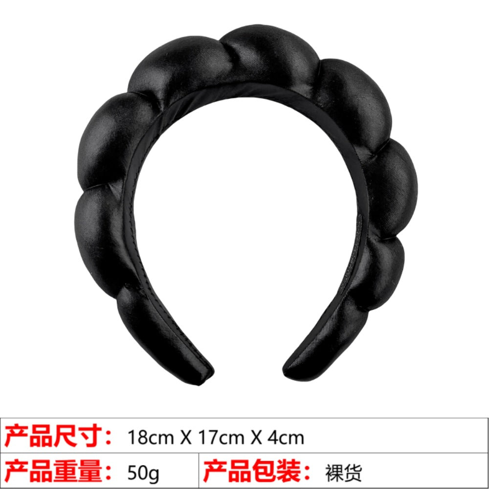 European and American cross-border hot-selling high-top hair accessories for women to wash their faces and bathe, cloud sponge headbands for makeup removal and hair ties