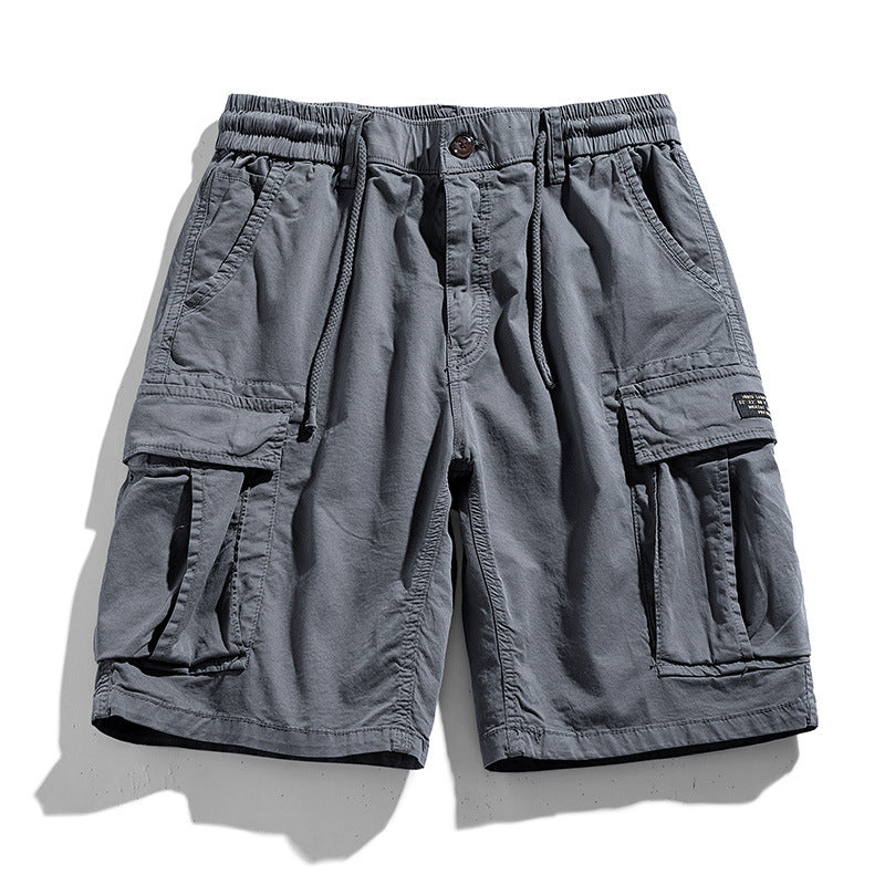 Summer new 2024 simple versatile shorts shorts solid color Japanese men's casual pants cross-border