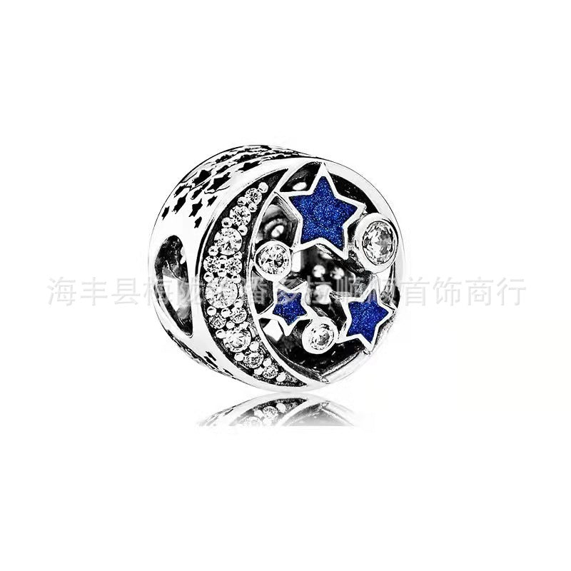 Panjia beads sterling silver S925 blue starry sky pendant pumpkin car dream catcher ocean heart beaded beads pendant