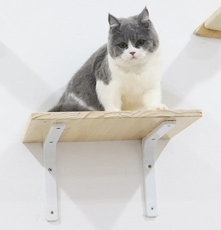 Factory direct sale wall-mounted cat bed solid wood wall-mounted sisal column cat scratching post toy jumping platform claw sharpening cat scratching board