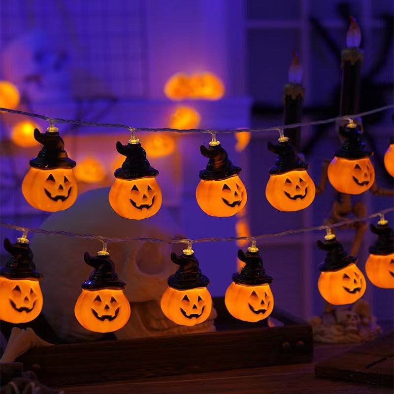 Halloween pumpkin light string festive atmosphere decoration skull small light string bar shopping mall event scene layout light string