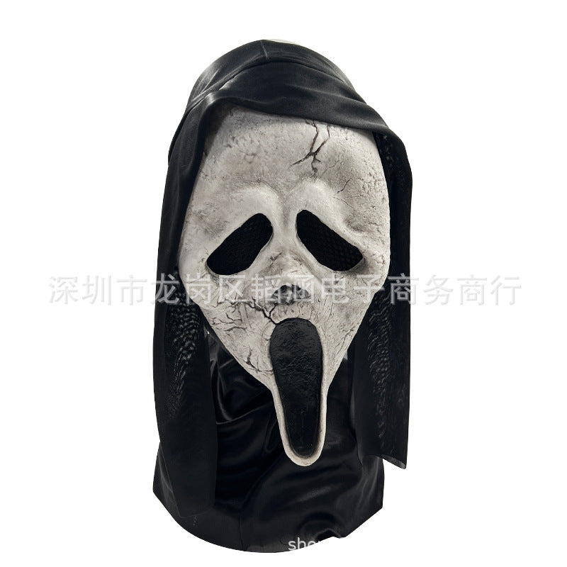 Screaming mask cos horror skull headgear metamorphosis horror white ghost face ghost festival halloween head cash