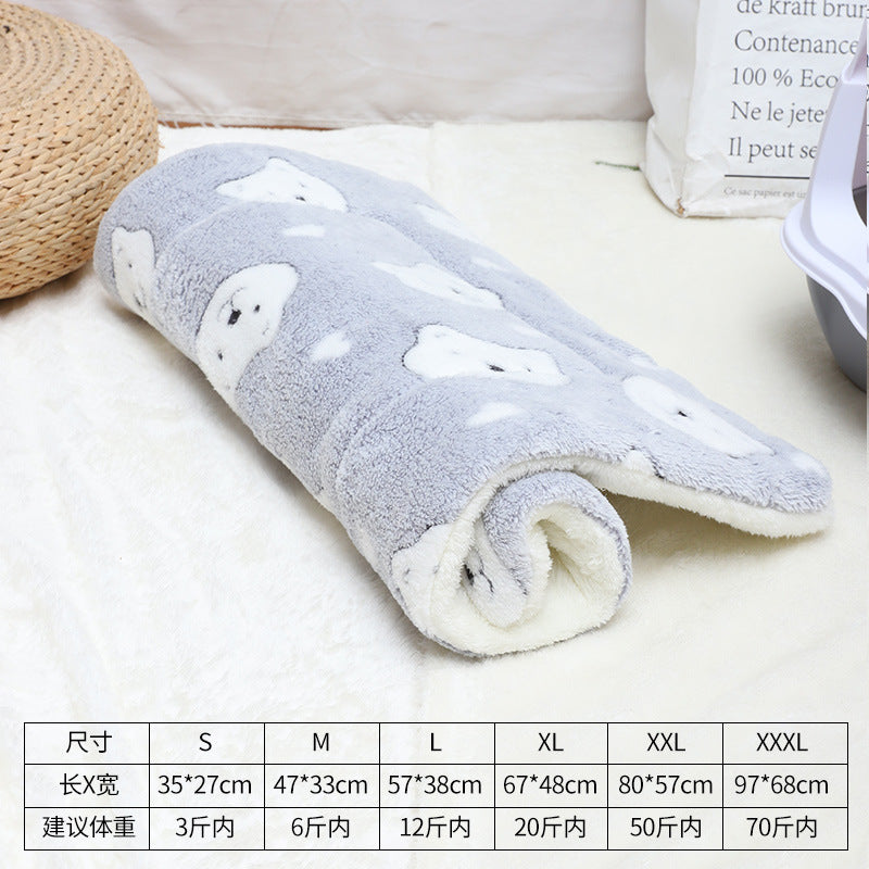 Winter pet mat cat bed four seasons universal warm flannel dog bed dog blanket cat mat pet bed wholesale