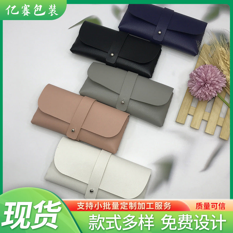 Leather Handmade Glasses Case Portable Cassette Sunglasses Bag PVC Leather Glasses Soft Case Factory