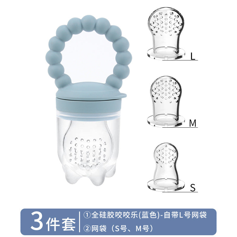 Cross-border hot-selling baby fruit food supplement artifact food grade silicone fruit and vegetable bite baby pacifier teether wholesale