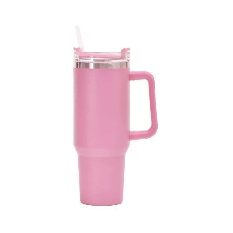 Ice Cup 304 Stainless Steel 40oz Car Cup Large Capacity Thermos Cup Straw Cup Cold Coffee Car Water Cup