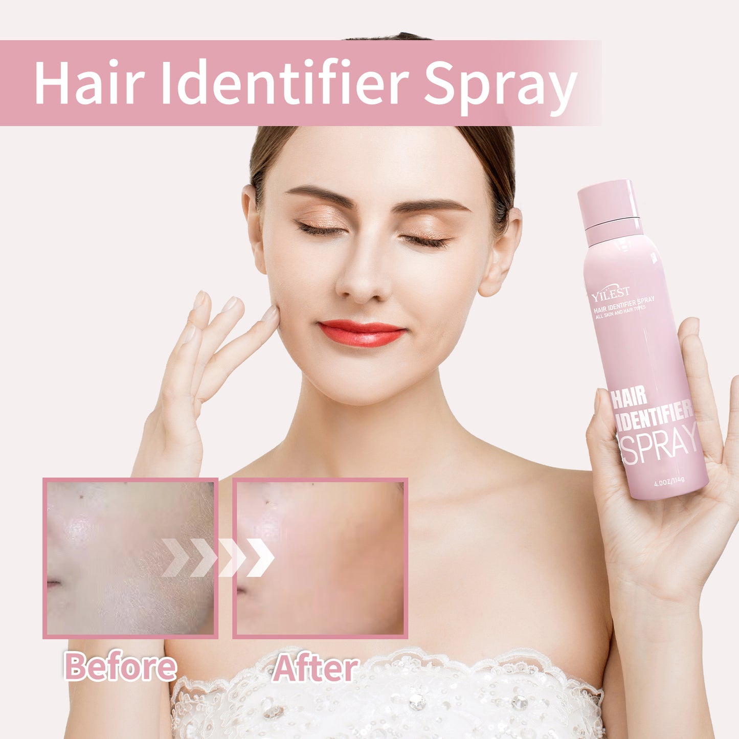 Cross-border hit YILEST hair spray Hair IdentifierSpray facial hair spray 114g