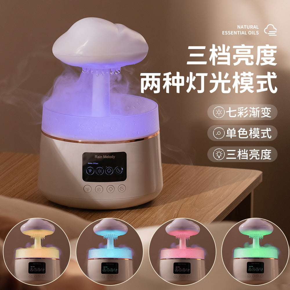 Cross-border hot-selling colorful atmosphere light cloud humidifier office home cloud raindrop white noise decompression aromatherapy machine