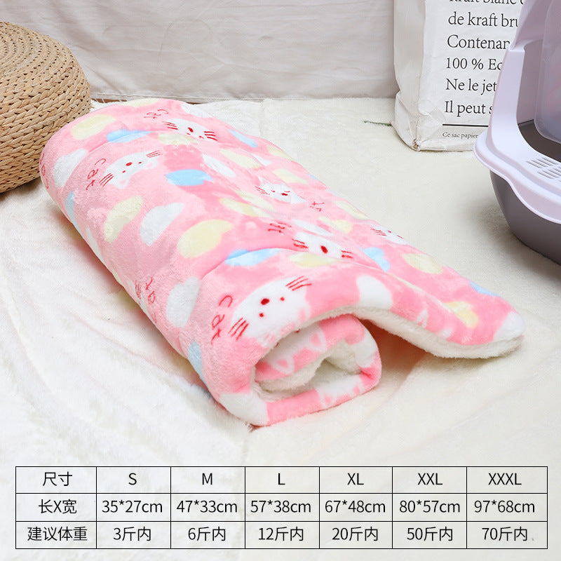 Winter pet mat cat bed four seasons universal warm flannel dog bed dog blanket cat mat pet bed wholesale