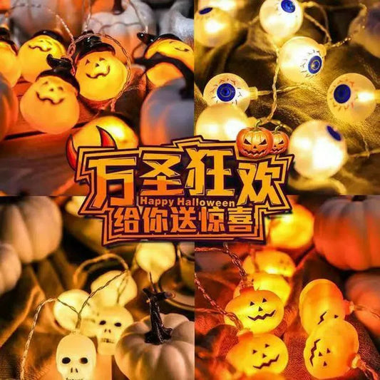 Halloween pumpkin light string festive atmosphere decoration skull small light string bar shopping mall event scene layout light string