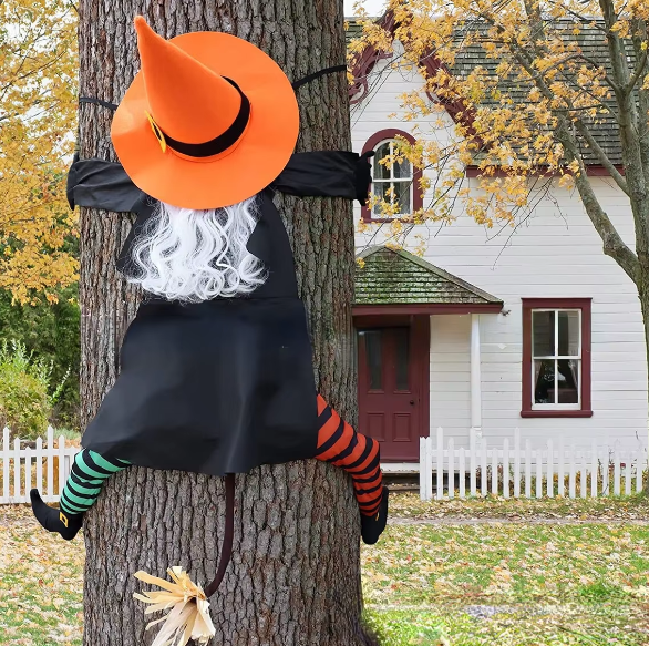 Cross Border Halloween Crash Witch Decorations Hanging Witch Halloween Outdoor Garden Post and Tree Decorations